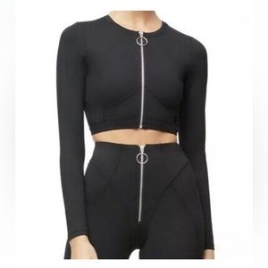 New Good American The Warrior Zip Crop Top Size 2XL